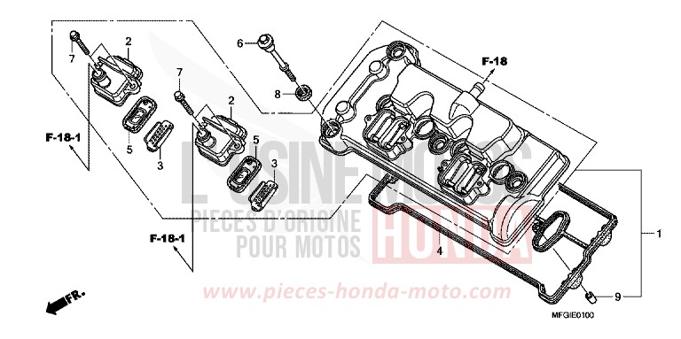COUVERCLE DE CULASSE de Hornet ABS PEARL ACID YELLOW (Y205) de 2010